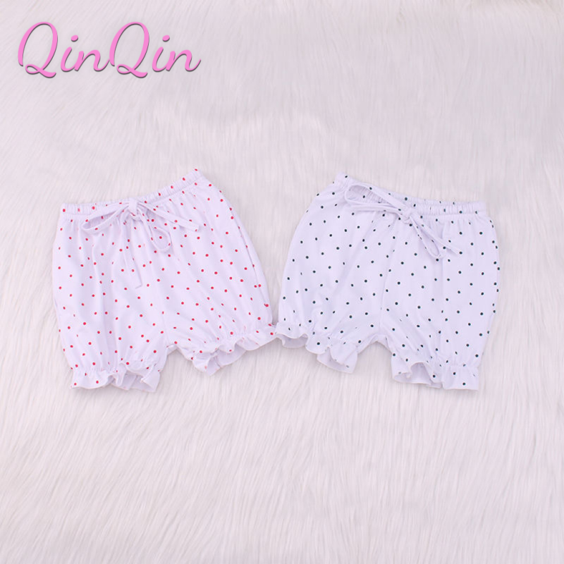 QinQin OEM Christmas Red Black Dots Baby Girls Shorts