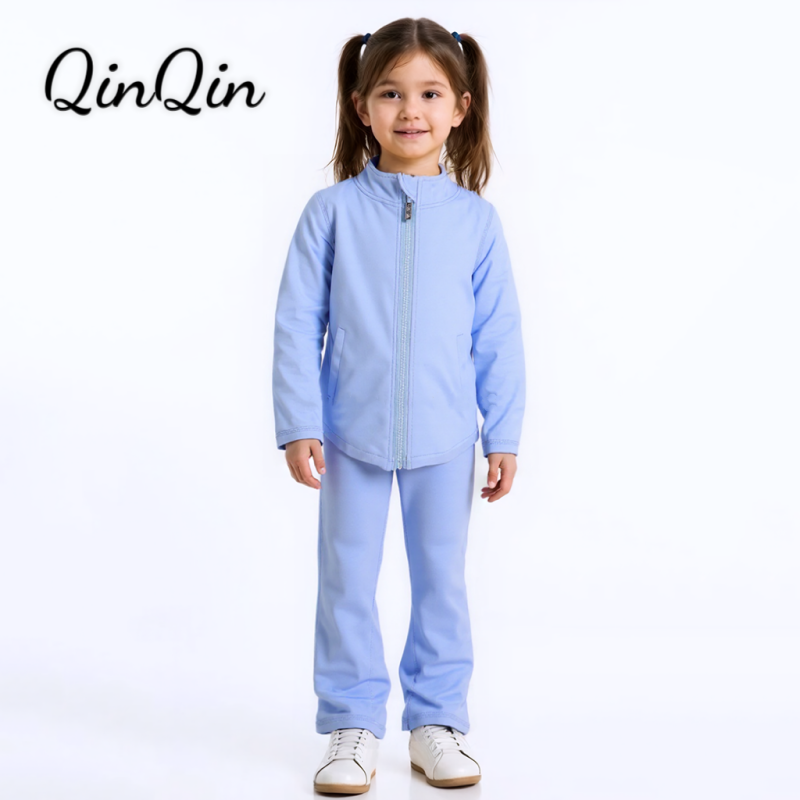 Custom Soft Quick Dry Full Zipper Long Sleeve Tracksuit Jackets Active Wear Coat Children Workout Top Yoga Jackets