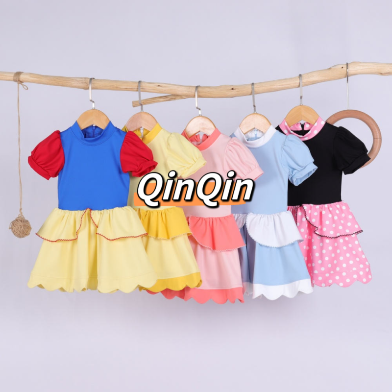 QinQin New Girls Clothing Dresses Little Girls Child Outfit Kids Party Dress Girls Dresses