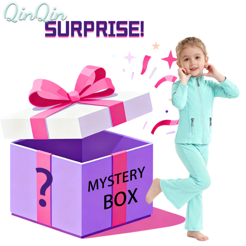 Girls Trendy Yoga Set Boutique Mystery Box Slim Zip Top Long Sleeve Flared Tight Pants