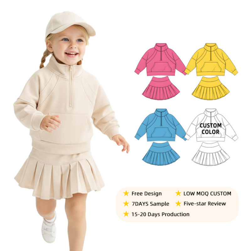 QinQin Custom Girls Upf 50+ Sports Clothing Set Breathable Baby Outdoor Long Sleeves Gym Girl Solid Colours Yoga Sportswear