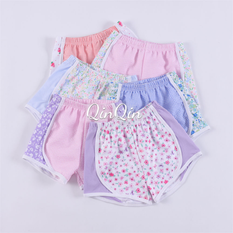 Manufacturer Cute Plaid Kids Shorts Fashion Casual Running Shorts Fitness Sportswear