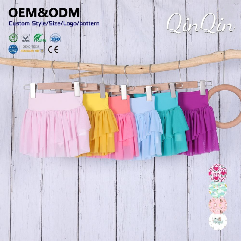 Girls Tennis Yoga Skirt Mesh Built-in Shorts Custom Print Sports Fashion Customizable