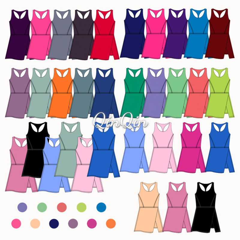 Custom Multicolour Sleeveless Summer Baby Girl Clothing Comfortable Fabric Grid Printed Yoga Dress