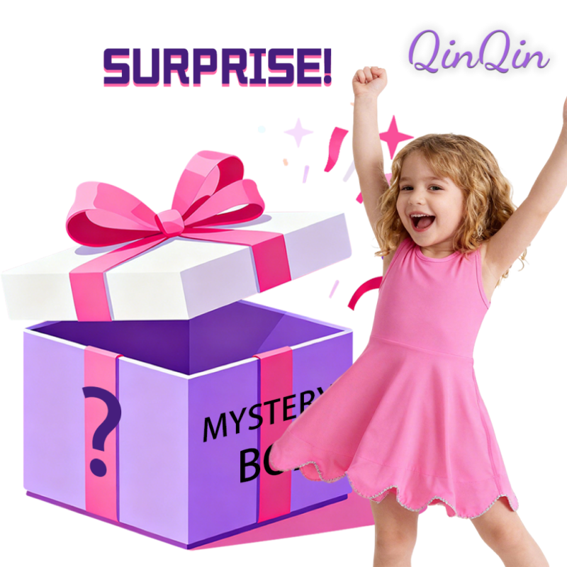 QinQin Girls Athletic Wear Lucky Box Girls Boutique Sports Dress Gym Fitness Scallop Design Yoga Training Active Wear With Shorts