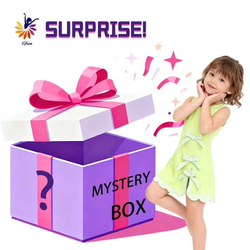 Girls Sweet Sporty Yoga Dress Mystery Box Sleeveless Side Multiple Bows Built-In Shorts Girls Summer Dresses
