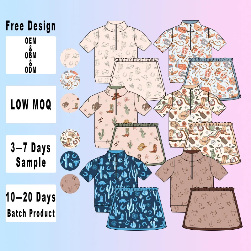 Girls Yoga Set Long Sleeve Zipper Jacket and Shorts Fitted Design Custom Color and Logo for Activewear