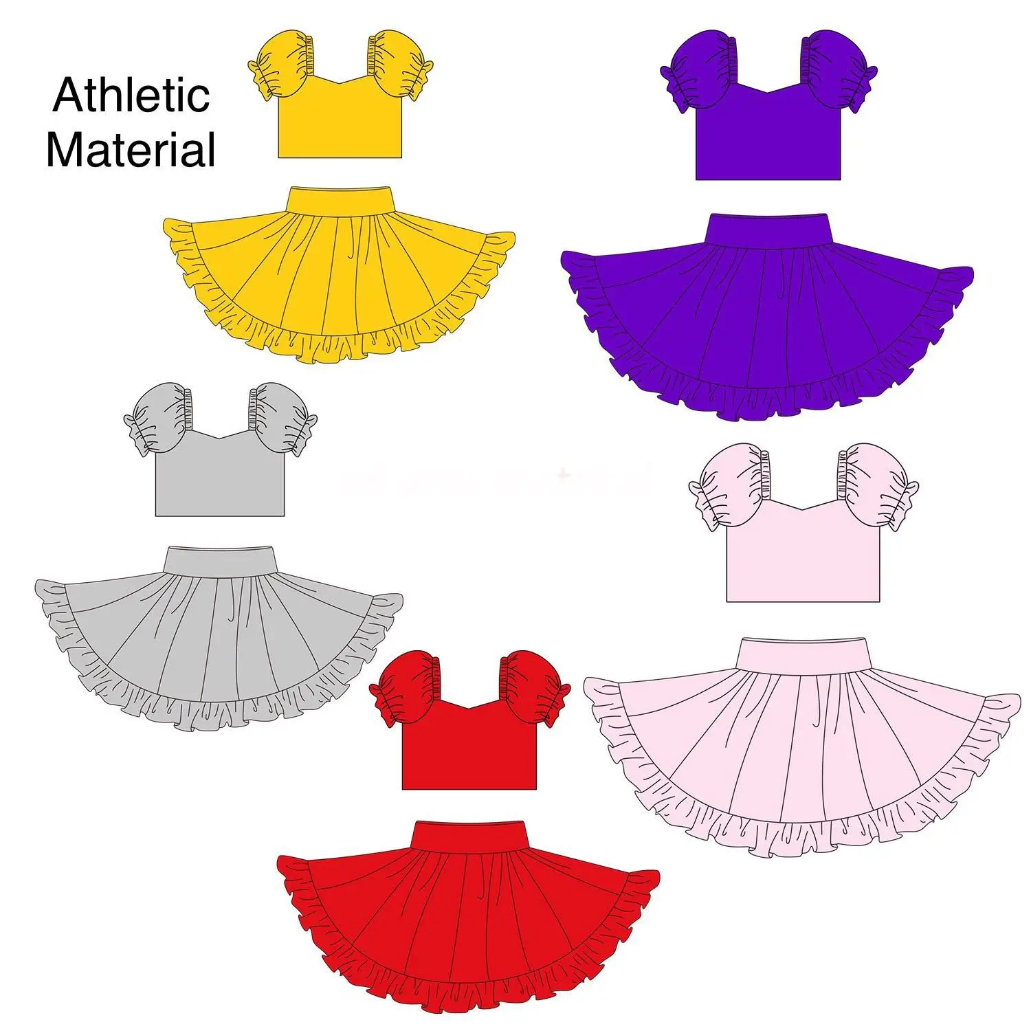 Kids Sports Clothes Solid Color Kids Sports Clothes Two Pieces Girl Yoga Dress Set Athletic Sport Ruffle Skirt Yoga Sets