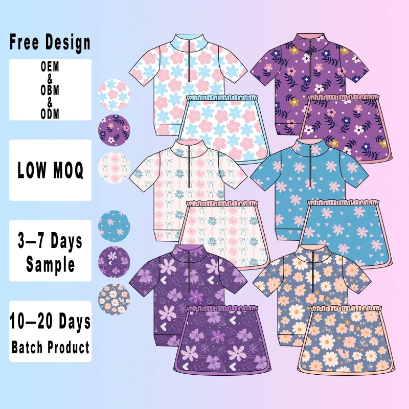 Custom Cute Kids Sport Sets Nylon Spandex Breathable Girls Yoga Suit Baby Workout Clothes