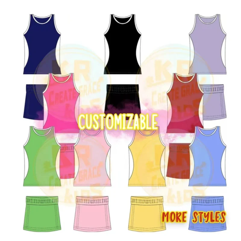 Wholesale Custom Kids Sport Wear Baby Girl Yoga Set Workout Clothing Workout Clothing Baby Yoga Solid Tennis Girls Dress