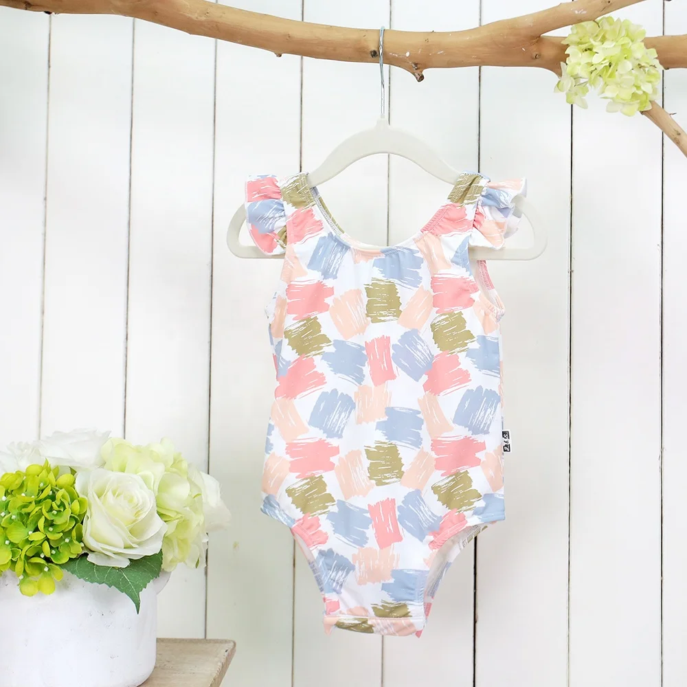 Hot Sale Custom Floral Print Girls Swimsuit New Arrival Sleeveless Beachwear for Toddlers Summer Swimming Clothes - Image 5