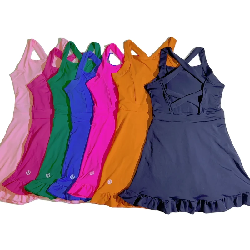 KERUI Popular Wholesale Custom Logo Workout Outfits Kids Golf Yoga Sport Skirt Tennis Dress With Pocket