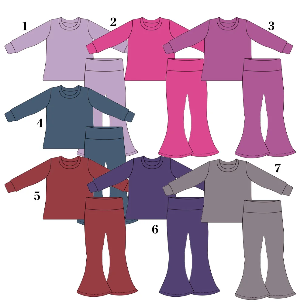 Kerui Wholesale Kids Clothing Sets Girl's Casual Fashion Solid Color Children's Clothing Activewear Yoga Set - Image 4