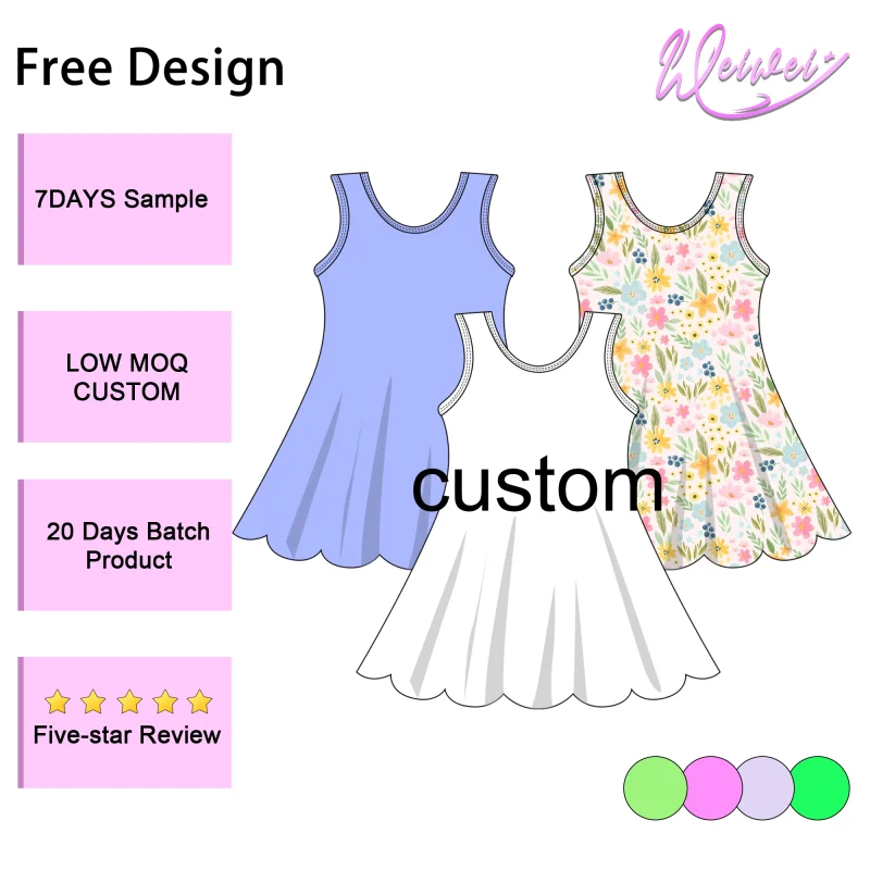 WEIWEI Custom Kids Yoga Clothing - Long Sleeve Yoga Dress for Girls Active Wear