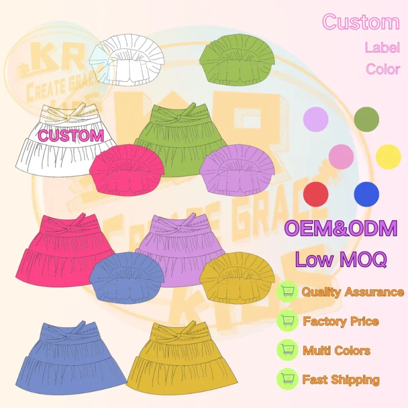 Kerui Good Looking Casual Mini Skirts for Girls Toddlers Tennis Skirt in Solid Color Pleated Short Skirt for Kids