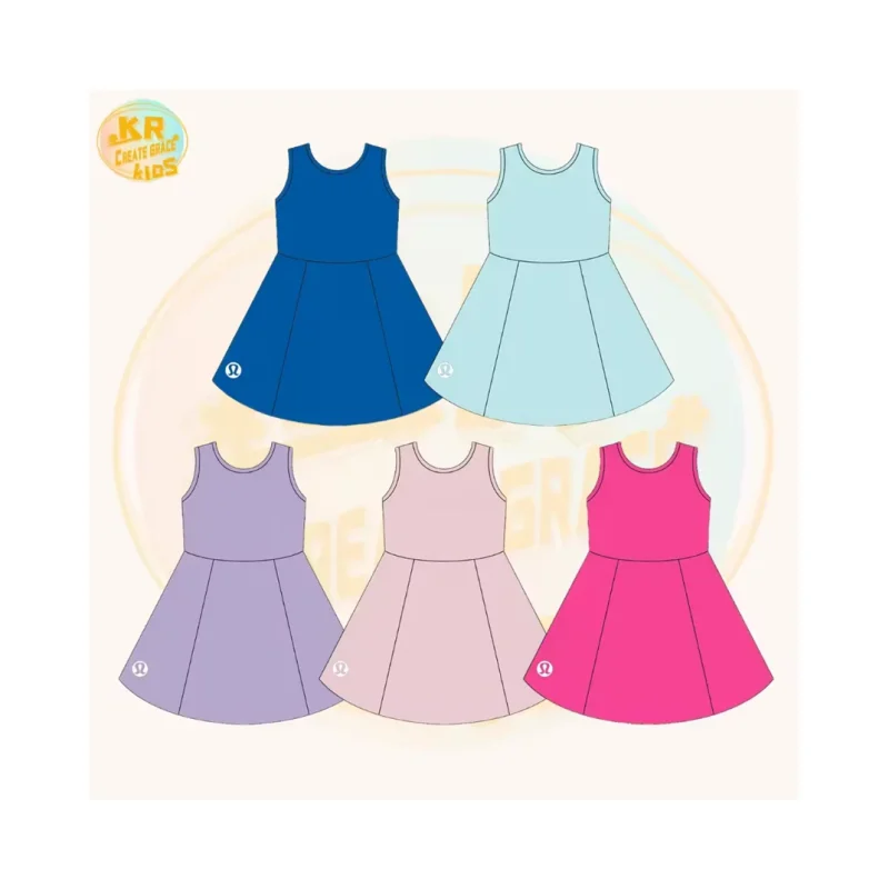 Custom Color Girls Plain Children Athletic Wear Teenager Fitness Yoga Training Dance Tennis Skirts for Kids