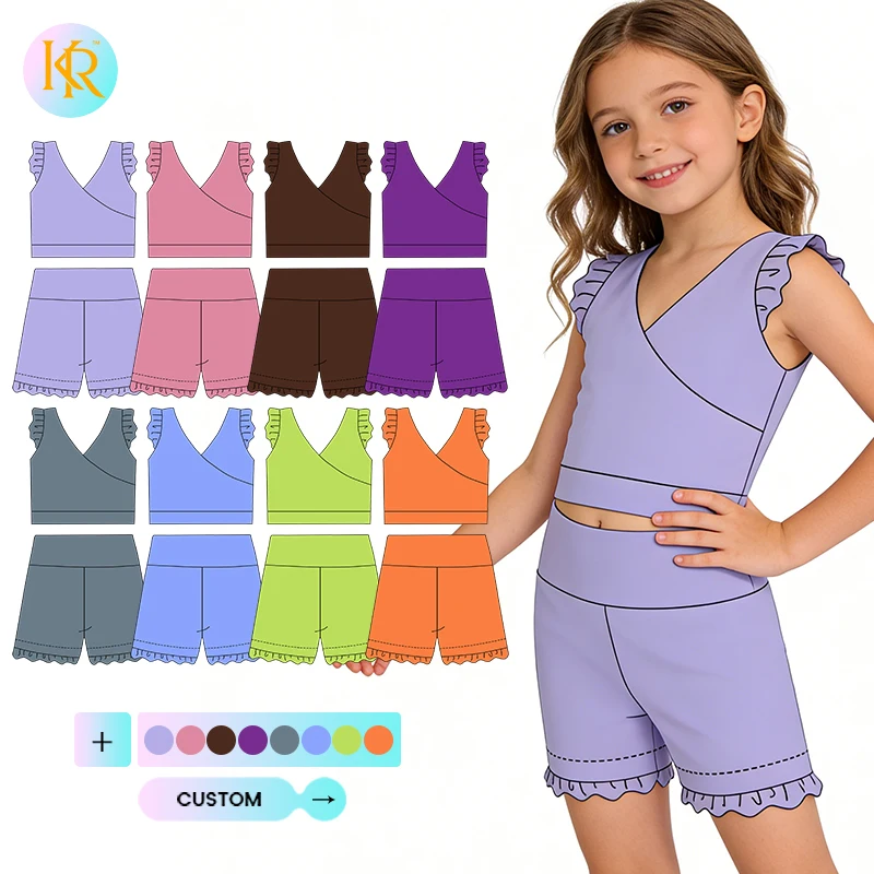 Kerui Girls Sports Wholesale Children's Clothes Kids Fashion Clothing Yoga Activewear Kids Suit Baby UPF 50+ Clothes for Girls