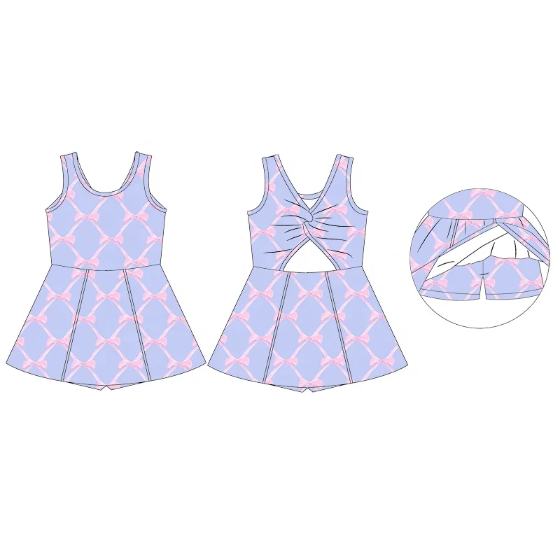 Summer Toddler Girls Workout Clothes Sleeveless Kids Yoga Wear Dress Kids Fitness Yoga Wear Dresses for Girls