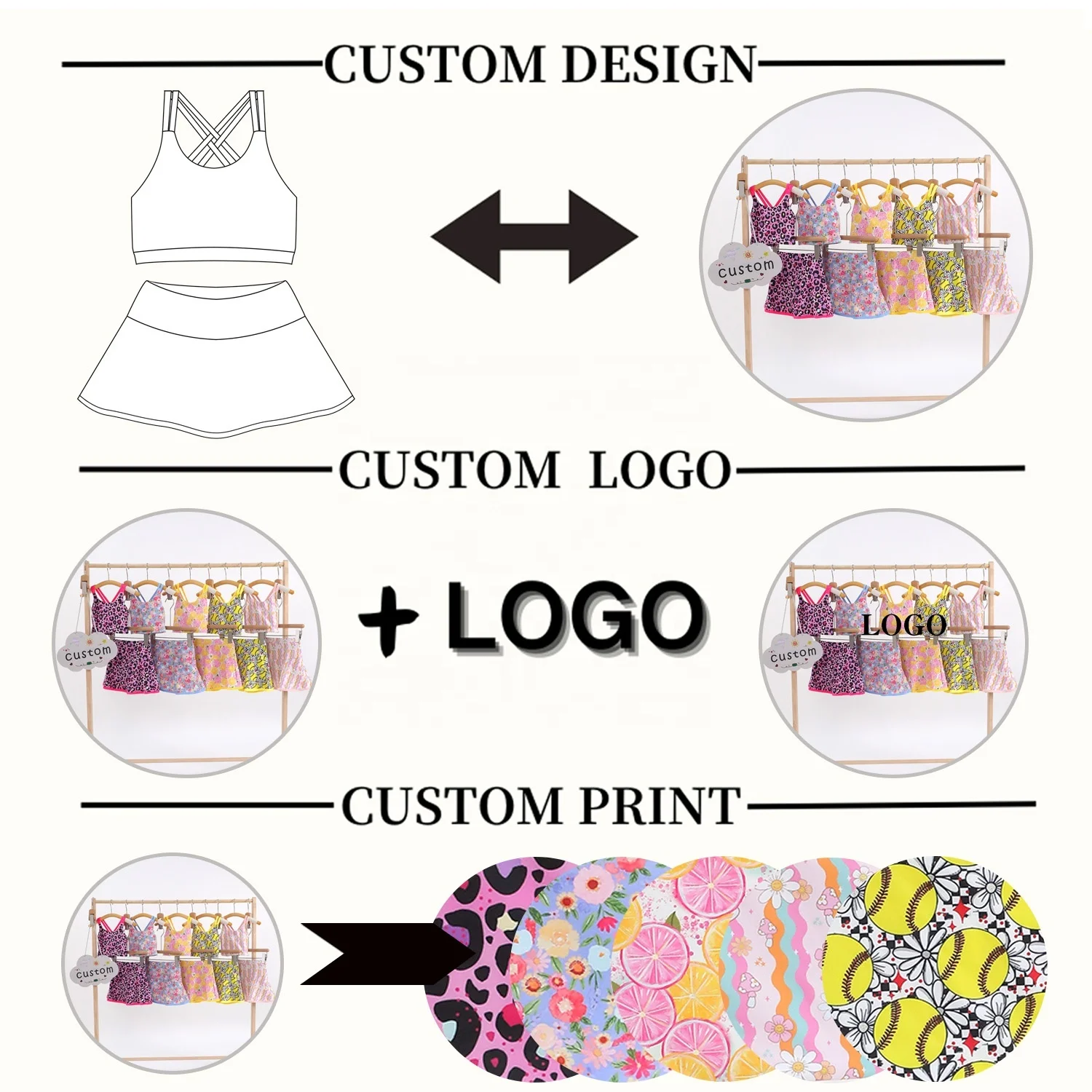 Kerui New Arrival Active Wear Adults Kids Sportswear Set Girls Sports Custom Printed Yoga Sets Girls Nylon Tennis Skirt Suits - Image 2