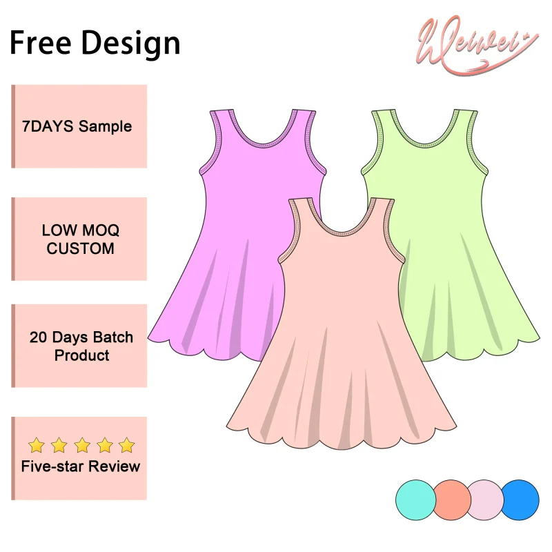 WEIWEI Yoga Wear Kids - Girls Yoga Dress Long Sleeve Custom Color Logo