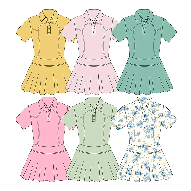 Kerui Custom 77% Nylon 23% Spandex Active Wear Kids Girls Yoga Dress Dance Wear Activewear Girls Yoga Dress - Image 6