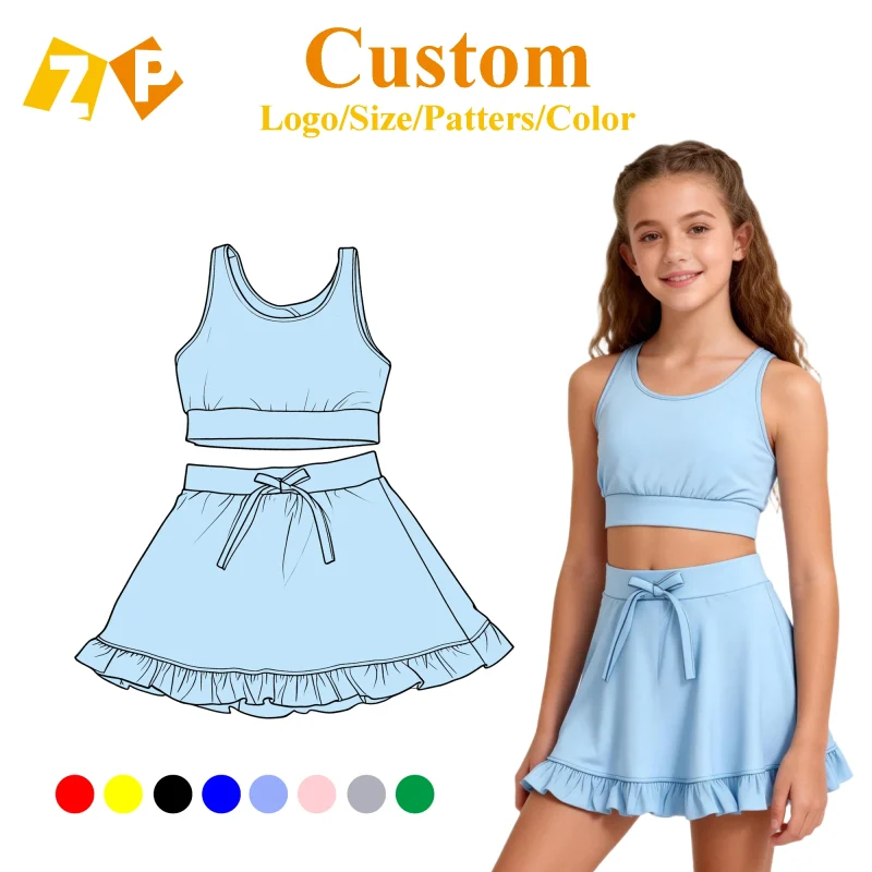 New Fashionable Yoga Clothes Blue Girls' Yoga Set Dynamic Style Factory Customization