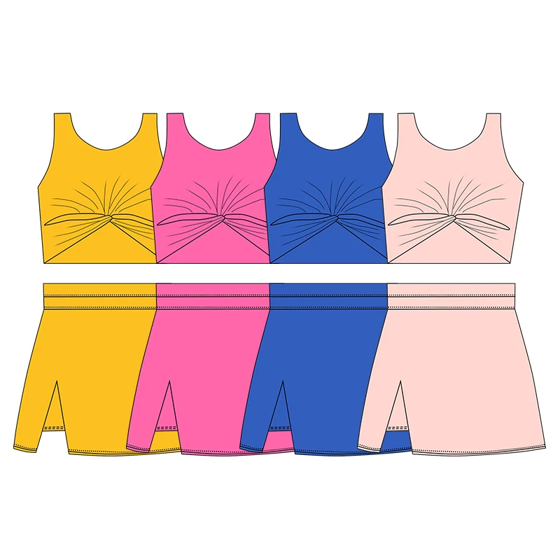 Kerui Custom Active Wear Kids Color Girls Plain Children Athletic Wear Teenager Fitness Yoga Training Dance Skirts for Kids - Image 6