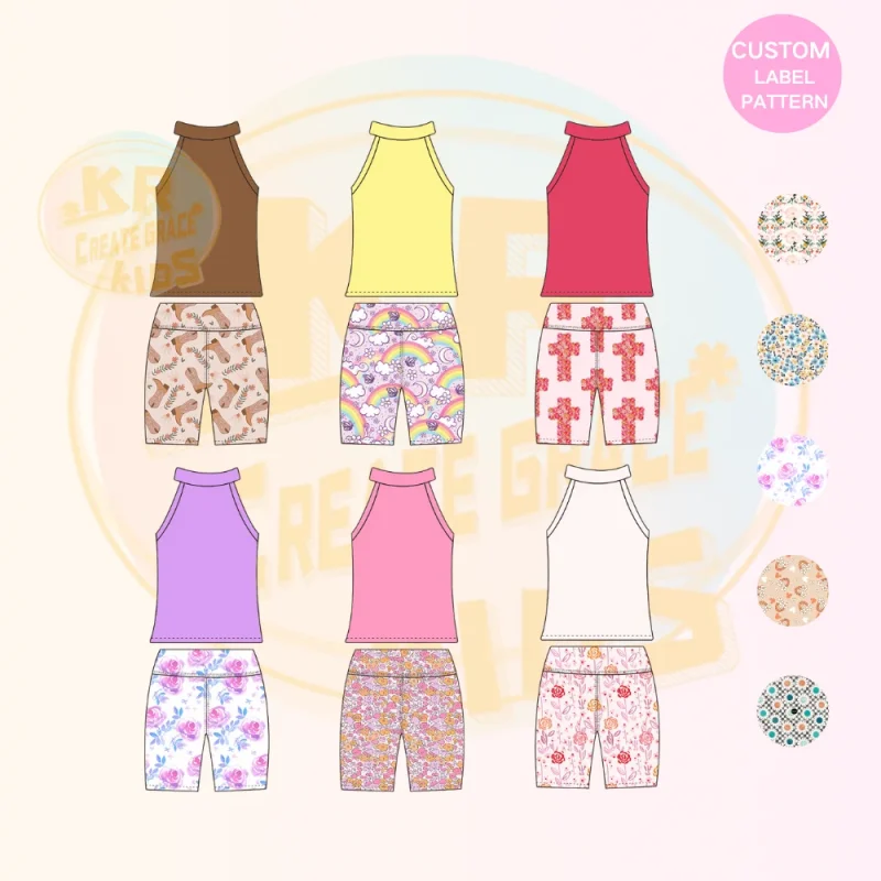 KERUI Girls Short Sleeve Active Wear Sets Kids Outfits Short Pants 2 Pieces Athletic Wear Summer Girls New Sports Gym Set