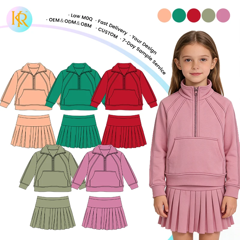 Kerui Custom Girls Upf 50+ Sports Clothing Set Breathable Baby Outdoor Long Sleeves Gym Girl Solid Colours Yoga Sportswear