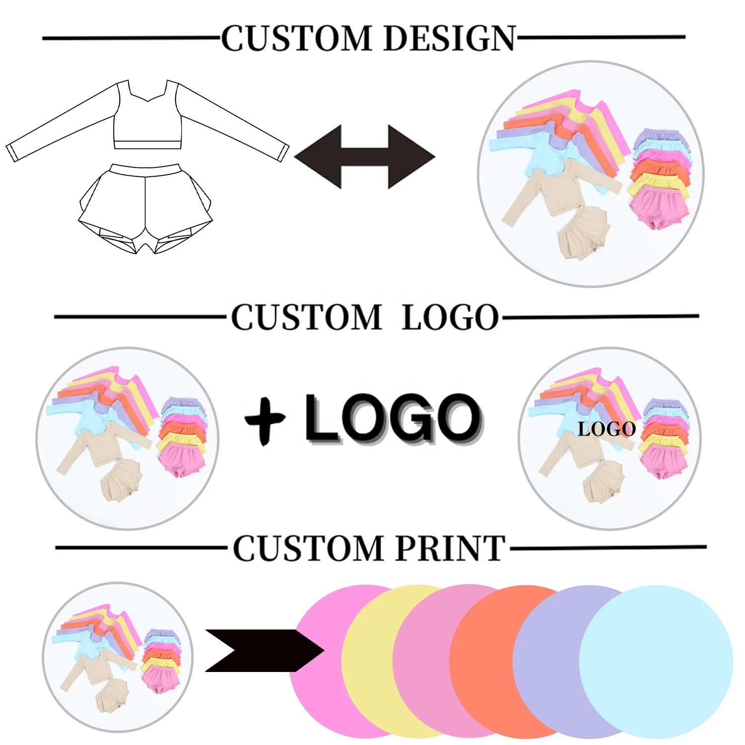 Kerui Toddler Girls Sports Cross Back Long Sleeve Top Loose Shorts Kids Girls Athletic Wear Solid Color Tennis Yoga Suits - Image 2