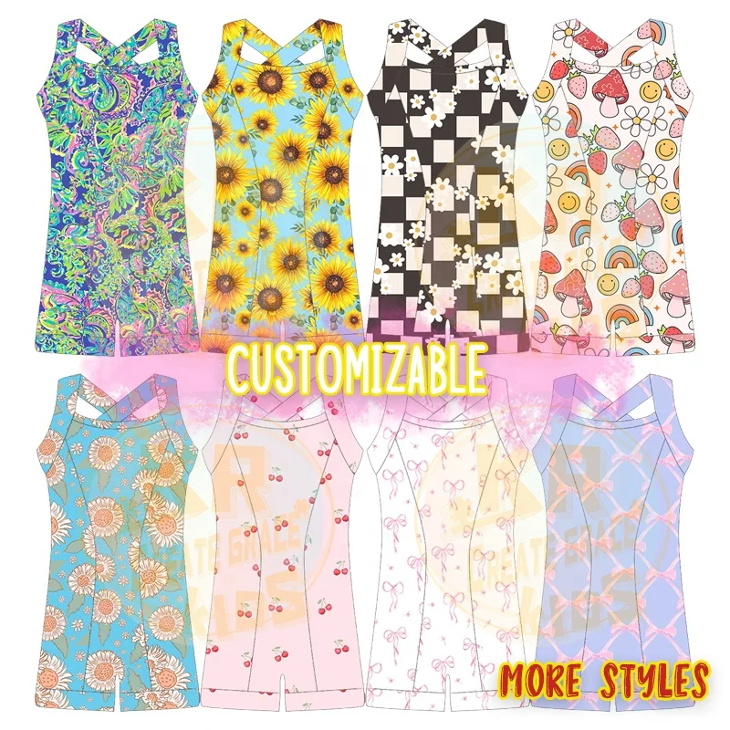 New Design Kids One Piece Workout Clothing Active Wear Fitness Sports Bodysuit Girl Gym Yoga Jumpsuit