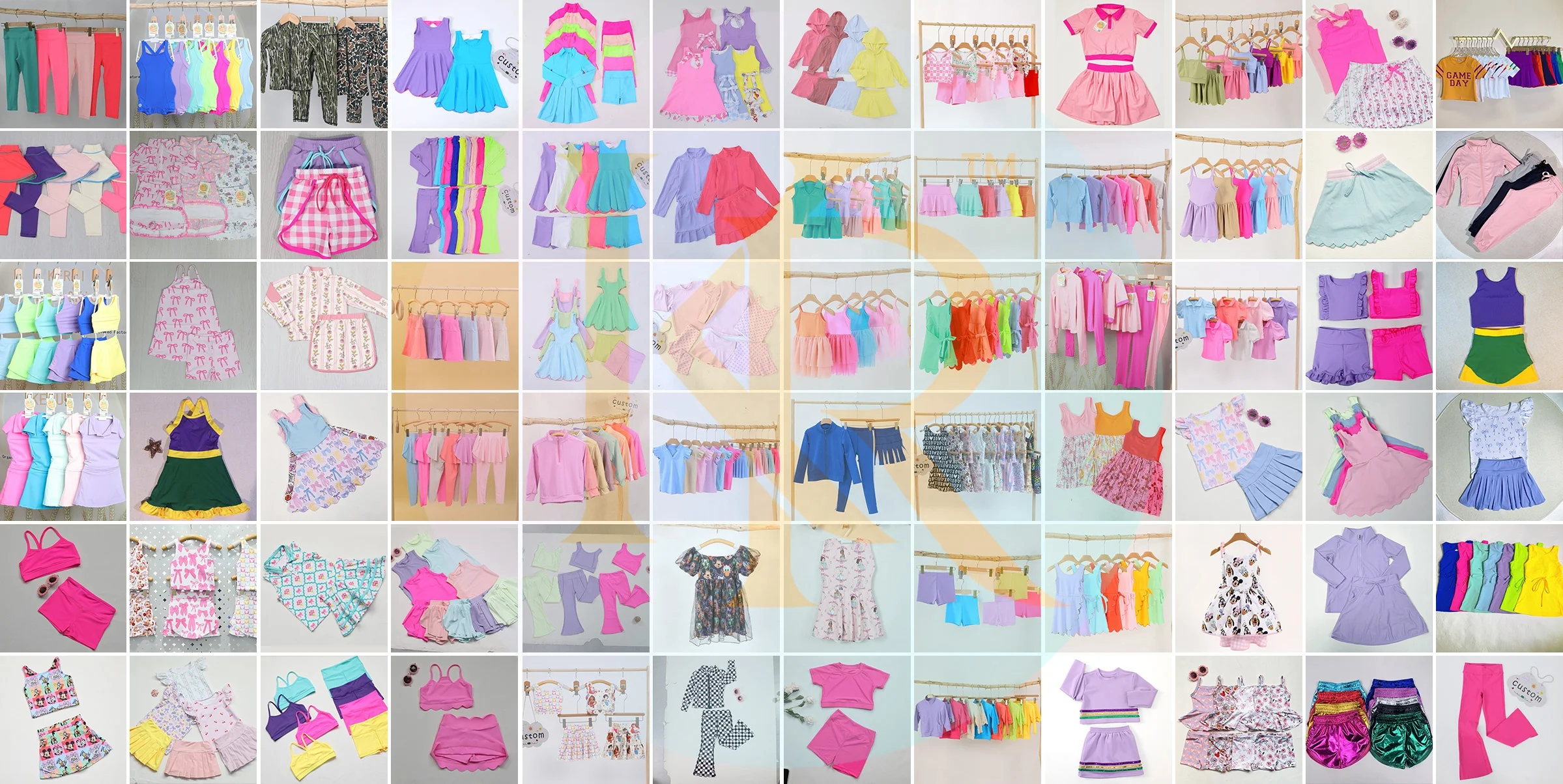 Kerui Active Wear Kids Sportswear Baby Girls Custom Workout Yoga Dress Baby Kids Gym Sleeveless Custom Prints Tennis Dress - Image 2