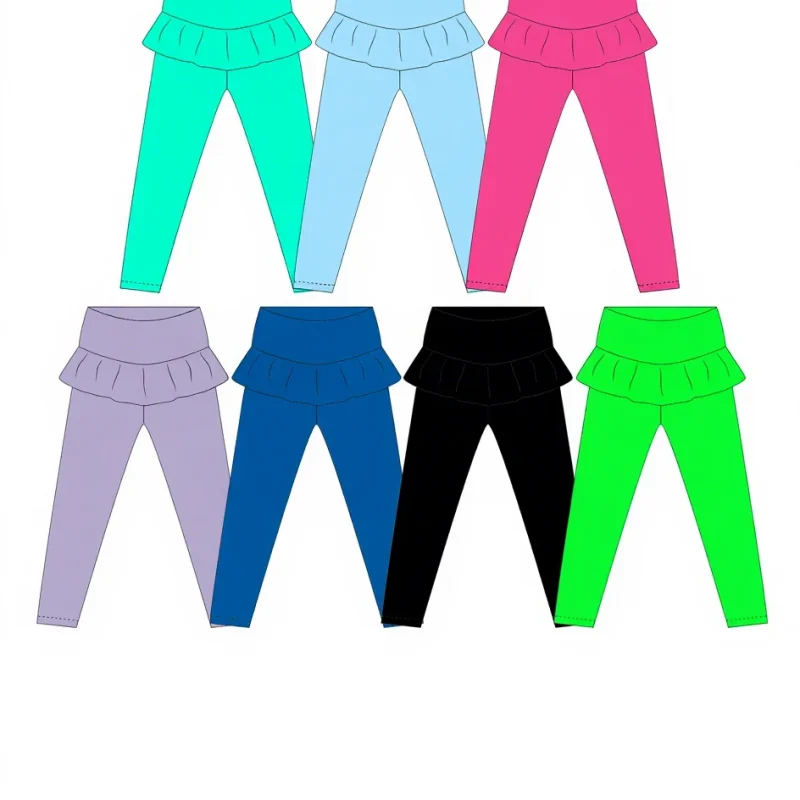 New Custom Child Sports Pants Girl High Waist Soft Stretchy Athletic Leggings Kids Teens Dance Wear Workout Running Yoga Pants