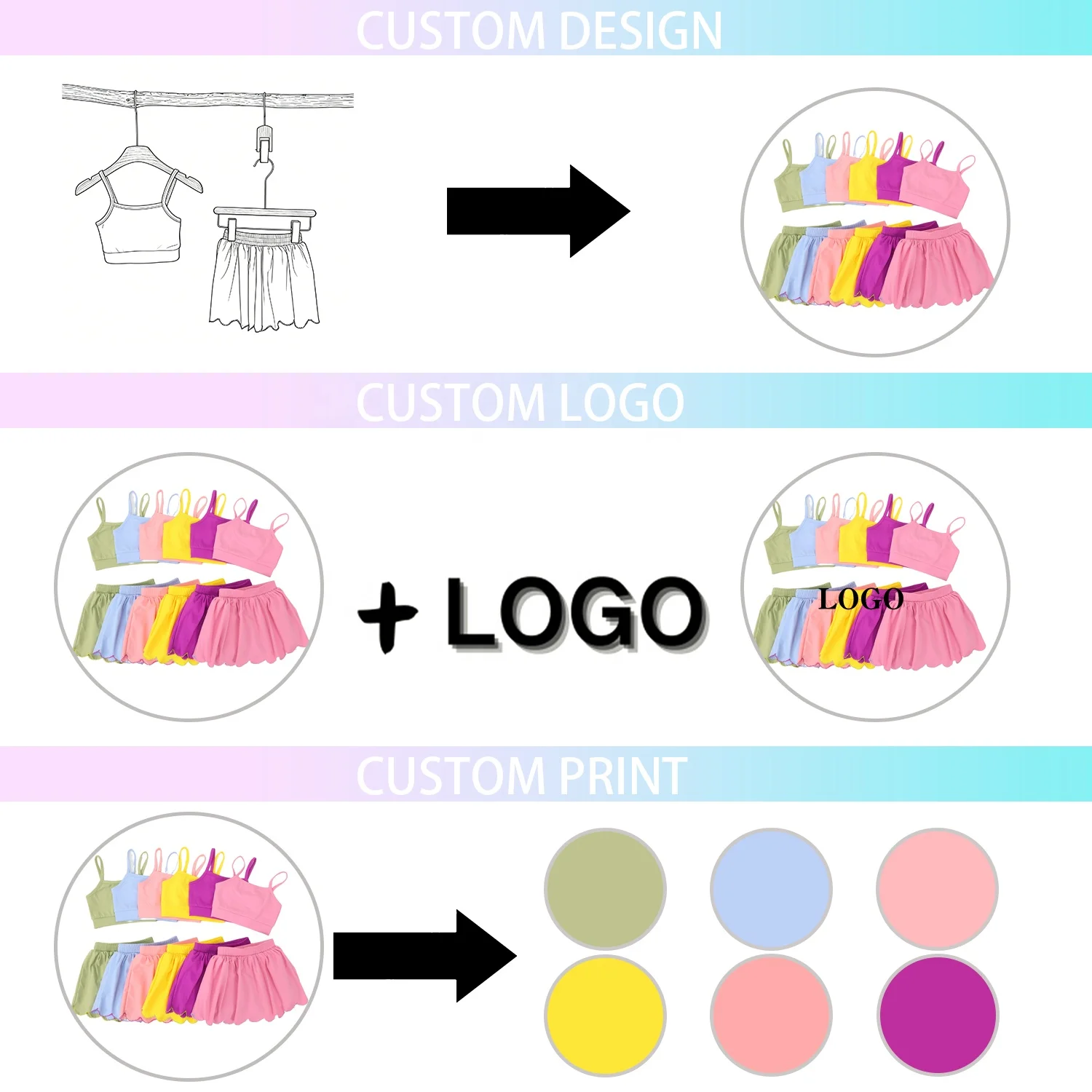 Kerui Girls Active Wear Kids Yoga Sleeveless Crop Tank Skirt Set Built in Shorts Elastic High Elastic Fitted Design Dancewear - Image 2