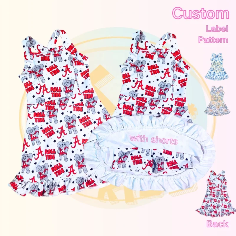 New Design Custom Logo Kids Clothing Kids Girls' One Piece Print Outfit Workout Fitness Yoga Wear Set Kids' Yoga Clothing