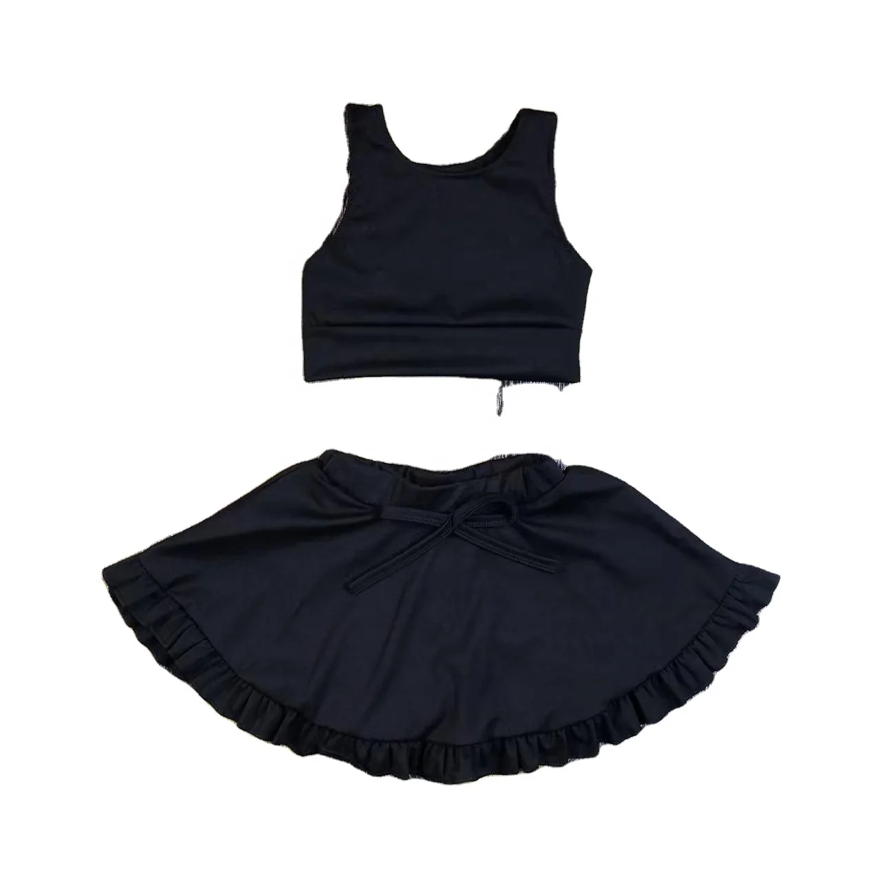 Wholesale RTS Casual Style Solid Color Two-Piece Eco-Friendly Yoga Clothing Sets for Girls All Seasons Factory Price - Image 2