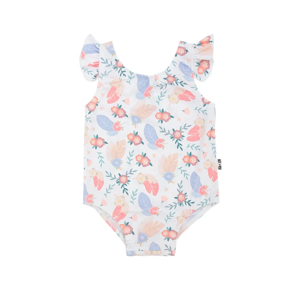 Hot Sale Custom Floral Print Girls Swimsuit New Arrival Sleeveless Beachwear for Toddlers Summer Swimming Clothes - Image 6