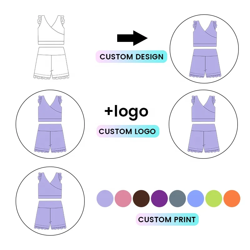 Kerui Girls Sports Wholesale Children's Clothes Kids Fashion Clothing Yoga Activewear Kids Suit Baby UPF 50+ Clothes for Girls - Image 3