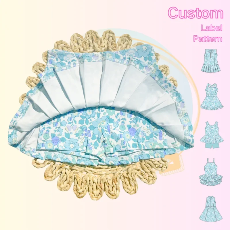 KERUI Boutique Girls Cheerleading Pleated Butterfly Tennis Wear Activewear Fitness Golf Shorts Kids Skirt With Side Pocket