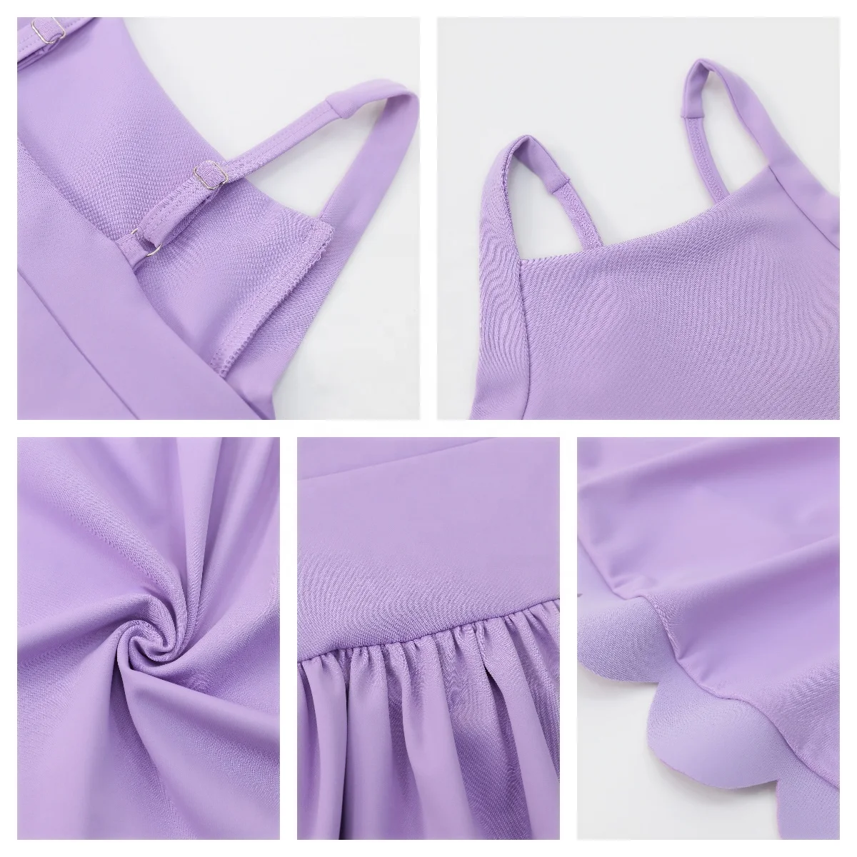 Kerui 2026 New Customized Color Logo Girls Athletic Wear Summer Yoga Dress Baby Sleeveless Mesh Yoga Dress With Shorts - Image 4