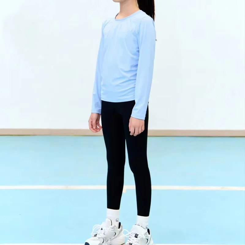 Wholesale Girls' Running Leggings Kids Warm Pants Youth Compression Yoga Athletic School Pants with Pockets