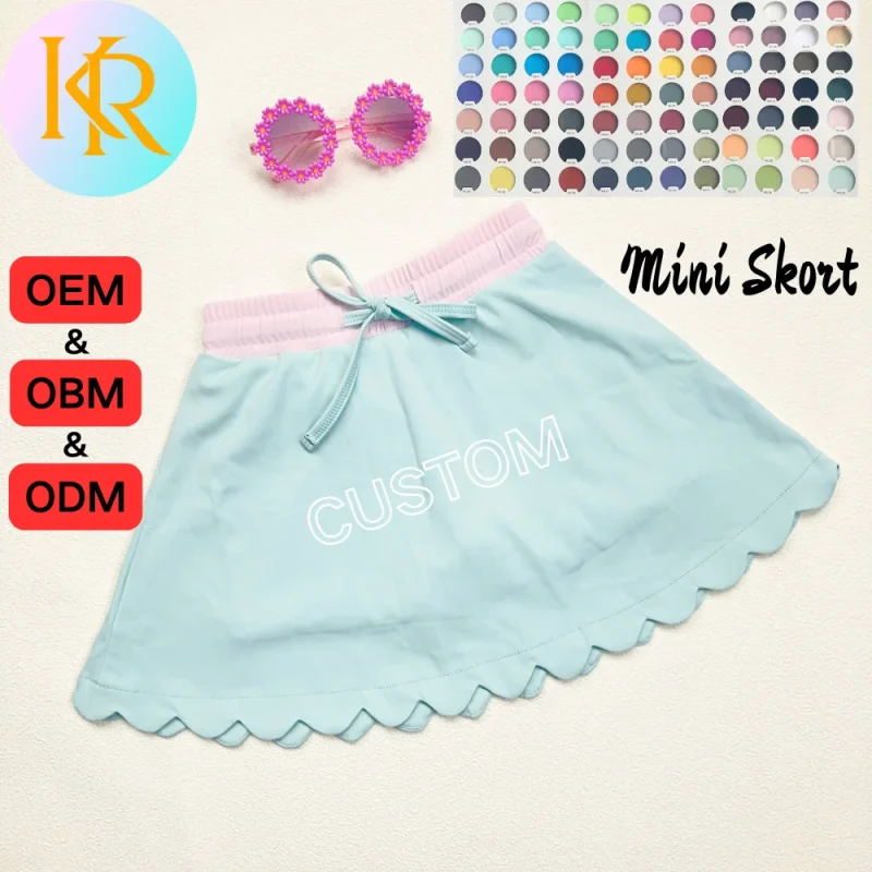 KERUI Girls'  Eco Friendly Sports Skirts Athletic Kids Workout Gym Running Skirts Girls Summer Yoga Gym Fitness Exercise Skirt