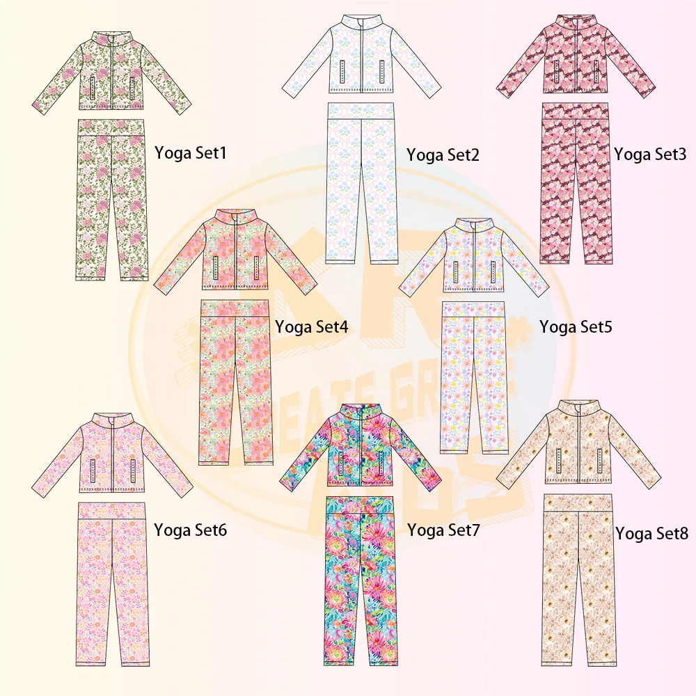 Seam-free youth workout clothes in vibrant designs, perfect for B2B wholesale buyers seeking quality activewear for young athletes.