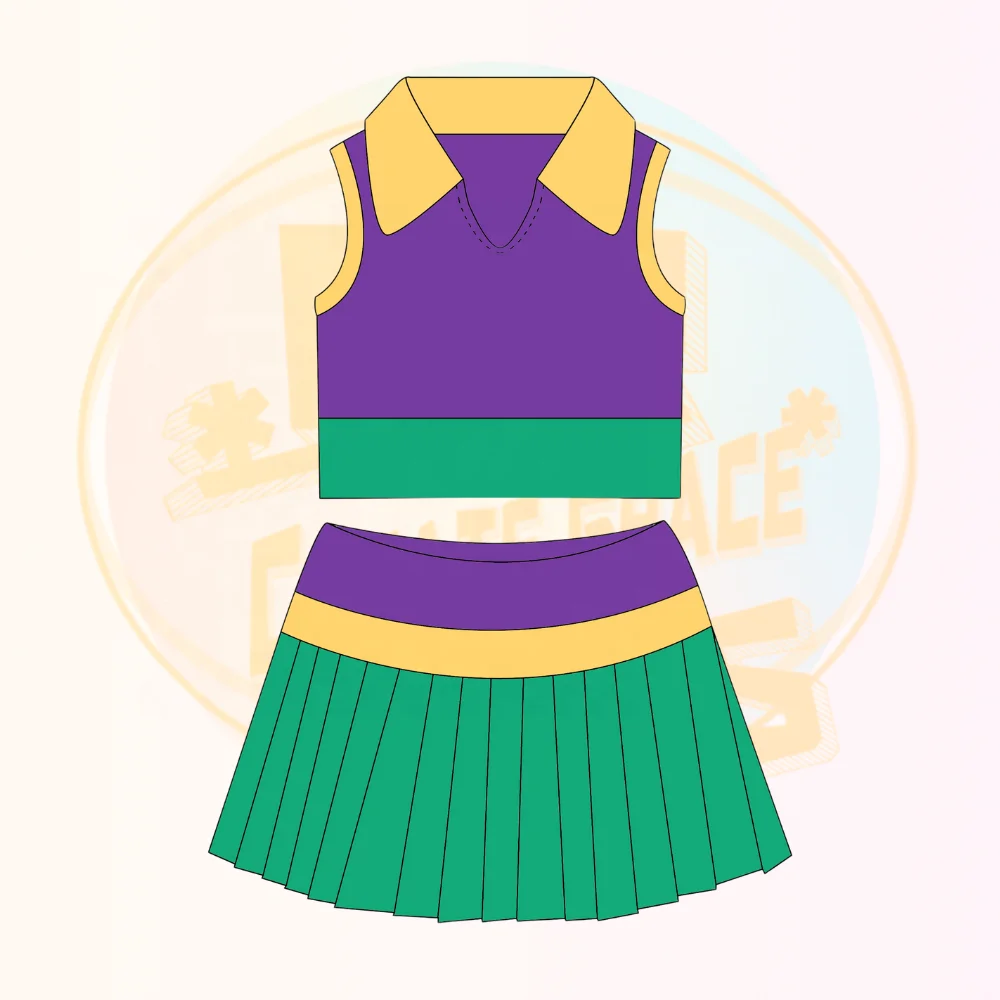 Carnival Theme Design Mardi Gras Apparel Athletic Gym Activewear Set Children's Wear Print Yoga Training Dance Sports Suit - Image 5