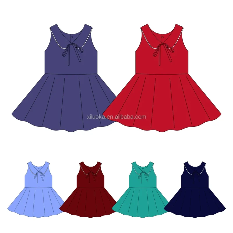 Color Matching and Pattern Girl Dress + Shorts Baby Teen Athletic Boutique Clothing Set Kids Activewear 2pcs Outfit