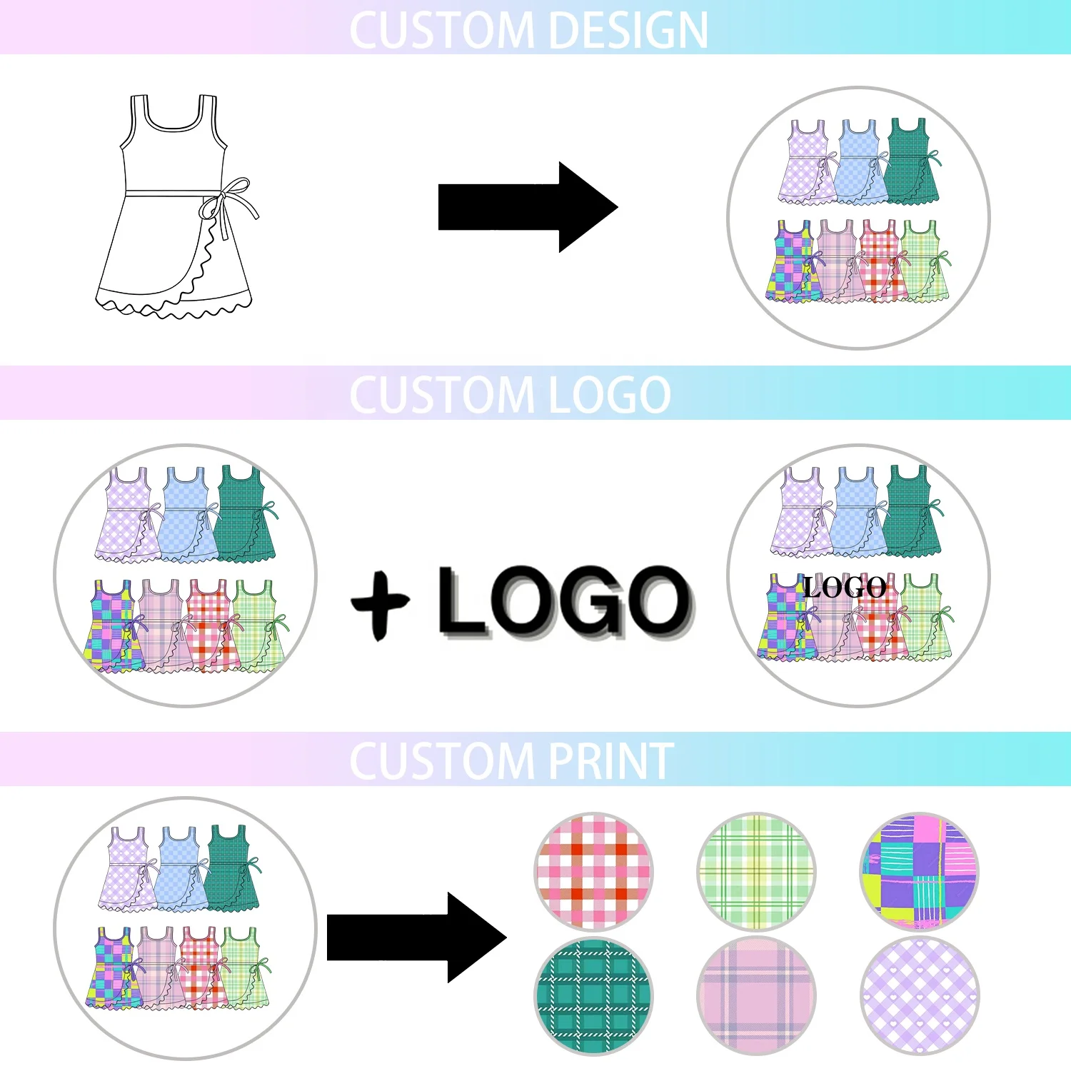 Kerui Custom Baby Girl Active Wear Kids Summer Printed Bows Softball Sleeveless Yoga Dress Wholesale Sports Dress - Image 4