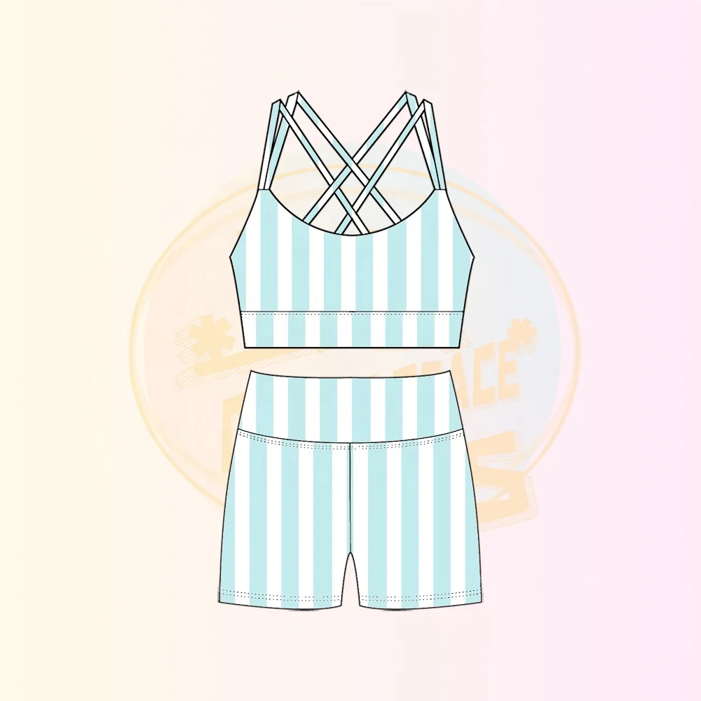 KERUI Custom 2-Piece Sport Clothing Set for Girls Youth Tennis & Running Gym Outfits with Print Baby Yoga & Running Clothing - Image 4