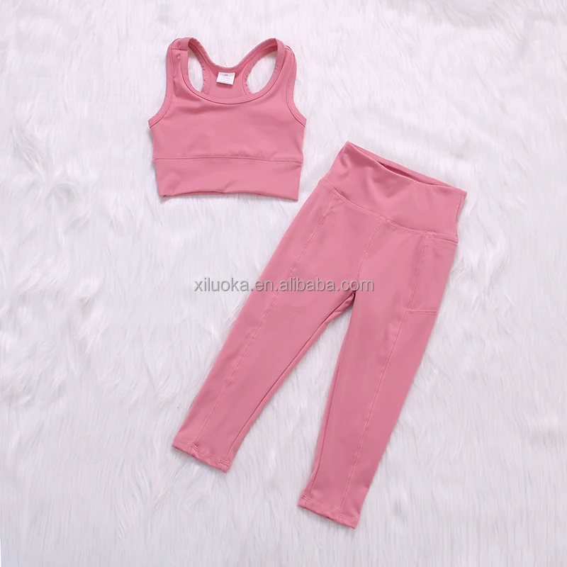 Fast Shipping Fitness Leggings Two Pieces Sportswear Nylon Spandex Girl Yoga Sets - Image 2