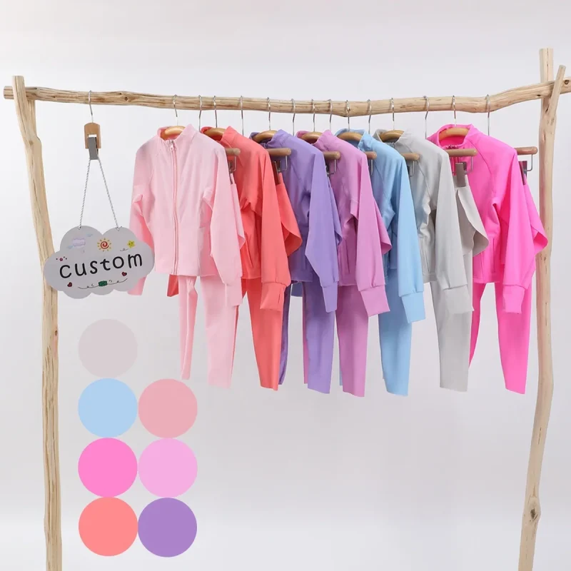 Kerui Custom 2025 Adults Girls Sportswear Wholesale Womans Active Wear Girls Sports Kids Casual Stretchable Solid Yoga Leggings