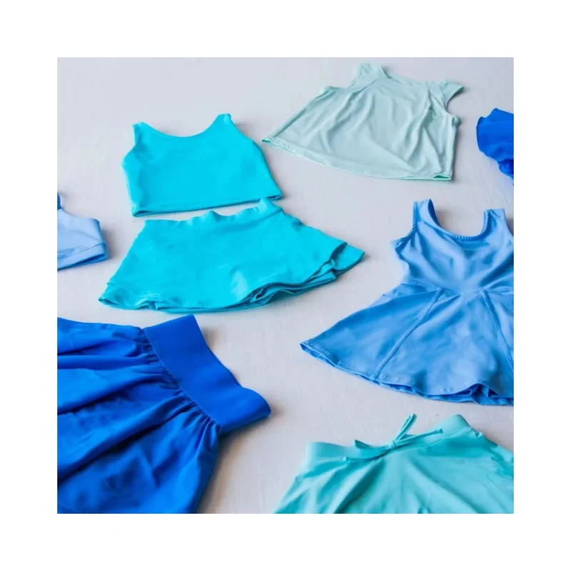 Kerui Wholesale Multi Color Kids Athletic Vest + Skirt Set Golf Yoga Sport Skirt Tennis Dress Set With Pocket